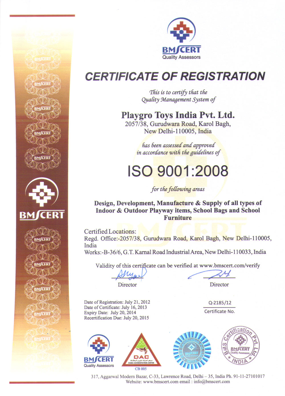 ISO 9001:2008 Certified Company